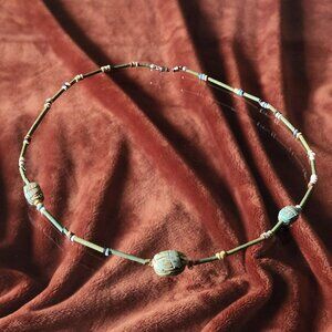 Vintage Egyptian Scarab Collar Necklace